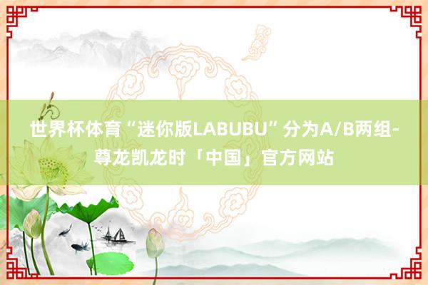 世界杯体育“迷你版LABUBU”分为A/B两组-尊龙凯龙时「中国」官方网站