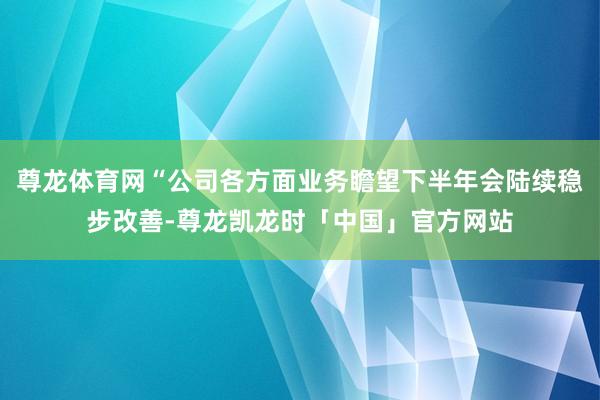 尊龙体育网“公司各方面业务瞻望下半年会陆续稳步改善-尊龙凯龙时「中国」官方网站