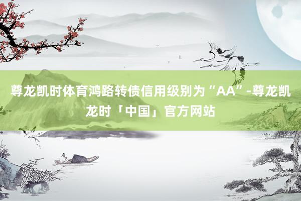 尊龙凯时体育鸿路转债信用级别为“AA”-尊龙凯龙时「中国」官方网站