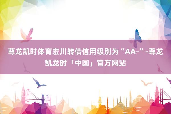 尊龙凯时体育宏川转债信用级别为“AA-”-尊龙凯龙时「中国」官方网站